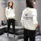 简妮薇(JIANNIWEI)休闲运动服套装女士2018秋季新款韩版修身显瘦长袖长裤两件套 6675墨绿色 M