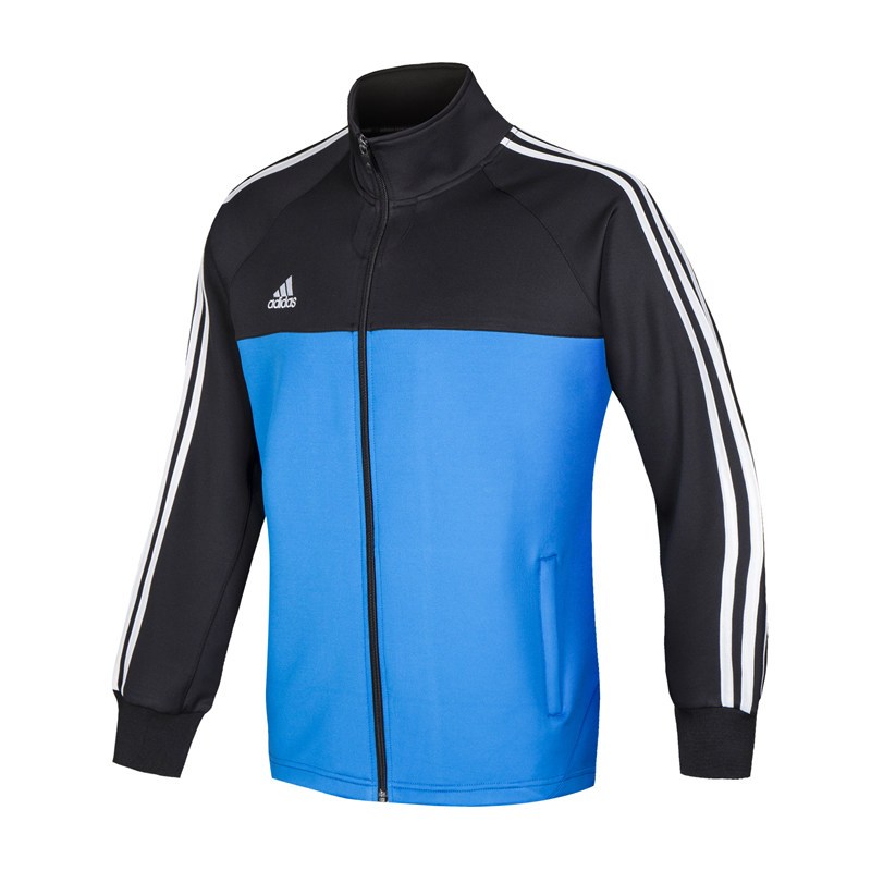 adidas阿迪达斯外套男秋季新款防风夹克透气休闲跑步运动服装针织上衣 L 黑蓝拼接外套