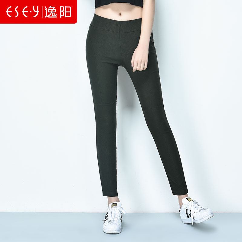 清仓2018春季新款修身显瘦紧身PU小脚打底裤子女裤涂层皮裤0235ME_4 27/9 墨绿色