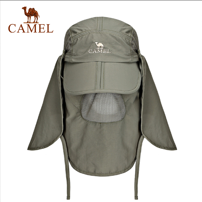 CAMEL骆驼户外中性全防护棒球帽 男女旅游野营遮阳棒球帽 A6S320109，军绿