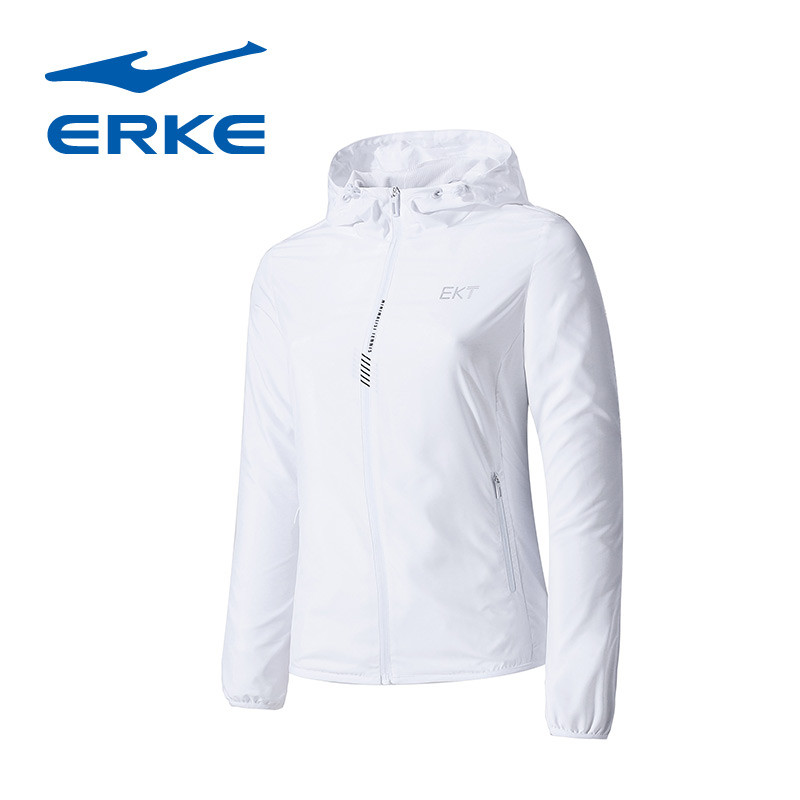 鸿星尔克(ERKE)女子运动外套2018秋季新款短款时尚防风运动茄克女士常规款训练服52218315017