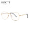 JIGOTT 2018新品防蓝光眼镜架 女士金属方框可配近视眼镜框 21604 金色