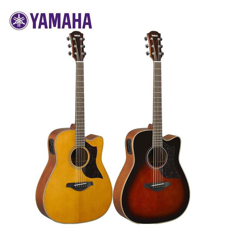 雅马哈Yamaha A1M/AC1M /A1R/AC1R 41寸单板缺角电箱民谣木吉他 A1MTBS-单板-烟草渐变色（电箱款）