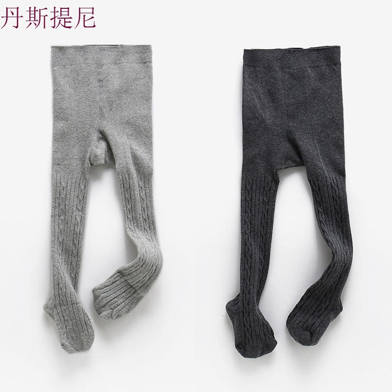 女童连裤袜纯棉春秋季婴儿童连体袜宝宝打底裤幼儿连脚裤薄款大PP_3_1 4-6岁(推荐身高100-115cm) 灰+深灰小七连裤袜（2条装）