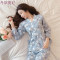 和服睡衣女春秋季花朵长袖纯棉两件套装韩版清新学生大码冬家居服_7 M FZ#662#合欢草（送眼罩）