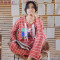 睡衣女春秋纯棉长袖韩版甜美可爱公主风薄款秋冬可外穿家居服套装 L码（100-120） 1850#浅蓝