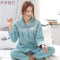 女士纯棉薄夹棉睡衣春秋冬季全棉布夹层棉家居服加厚月子服套装冬_1_1_8 M码【优质纯棉】 2226纯棉