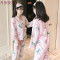 和服睡衣女秋季长袖纯棉两件套装狮子韩版清新学生春秋大码家居服_2 XXL FZ#663白色（送眼罩）