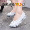 上海双钱女白色坡跟平底美容鞋夏舒适工作鞋防滑软底小白鞋 5双以上白色 39