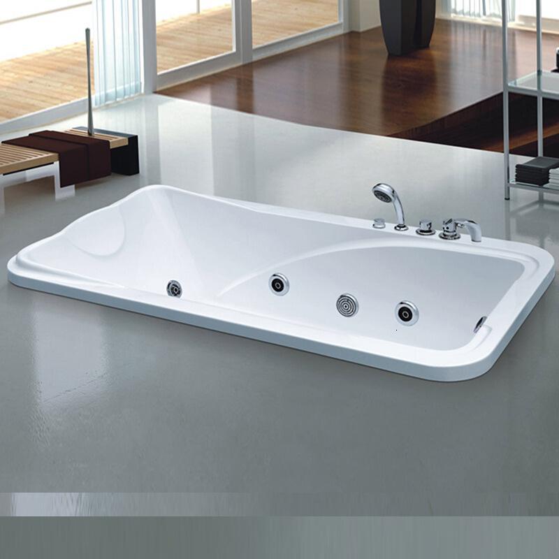 方形亚克力嵌入式浴缸独立式按摩浴缸酒店式浴缸双人SPA浴池_8