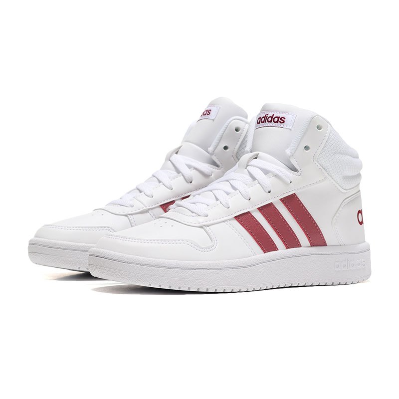 adidas阿迪达斯NEO女运动休闲板鞋B42101 B42101亮白+神秘宝石红 37码