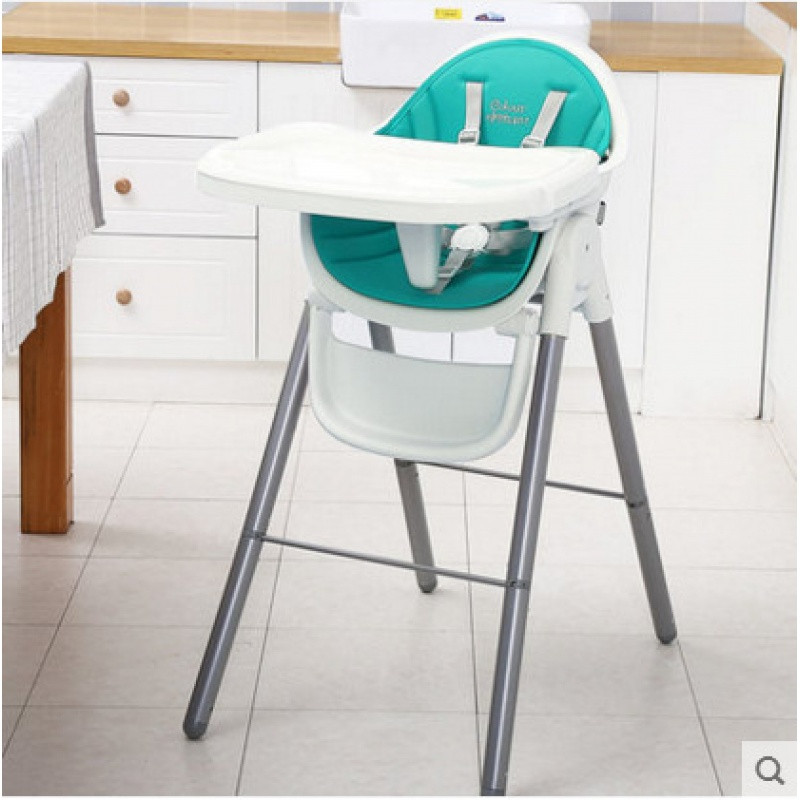 海の心家具(HAIZHIXIN)婴儿吃饭餐椅儿童餐椅婴儿餐椅婴儿椅子餐桌椅宝宝餐椅吃饭座椅_2 高脚标准款蓝色