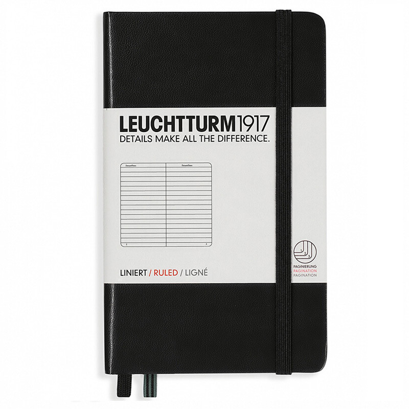 德国leuchtturm 1917硬皮笔记本 A6口袋 185页 A6口袋空白黑色