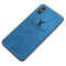 苹果Xs手机壳 布纹硅胶软壳 XsMax麋鹿蓝