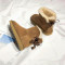 ARSN UGG2018年冬季新款单丝带轻便舒适保暖皮毛一体雪地靴女鞋棉鞋 38码 灰色