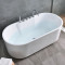 独立式浴缸薄边家用独立式浴缸欧式小户型坐凳浴桶白色一体加深独立式配置全白空浴缸加落地龙头 全白空浴缸加落地龙头 1.5M
