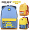法国大使牌（Delsey）小黄人Minions 学院风 双肩背书包电脑包大眼萌14寸 蓝色