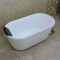 浴缸坐式泡澡浴缸保温小户型组合加深方形迷你浴桶开关卫生间坐凳小户型五件套 黄色浴缸 1.4m