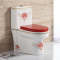 家用抽水彩色马桶创意小户型卫生间防臭欧式坐便器250坑距 红宝石 400mm