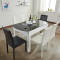 A家家具 餐桌 现代简约餐桌椅 钢化玻璃餐桌折叠伸缩圆餐桌椅组合 黑白拼色 B款一桌六椅(六白）