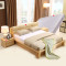 A家家具 简约现代实木床1.8米1.5北欧卧室成套家具软靠大床双人床 1.8米排骨架+床垫