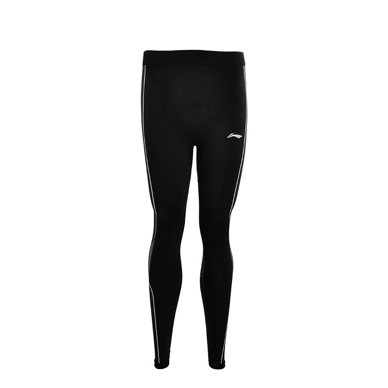 李宁（LI-NING） 李宁男装健身裤男士透气训练裤紧身长裤秋季运动裤AULN 147-1 XXL 黑色