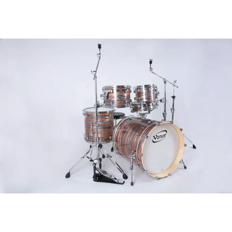 澳大利亚VENOR微诺消音架子鼓爵士鼓（银钱豹）_5 红色斑马纹