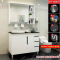 卫浴PVC浴室柜组合落地式洗漱台洗手脸面盆池卫生间现代简约镜柜洗漱台组合柜浴室柜镜 0.8-1门3抽落地镜柜 默认尺寸
