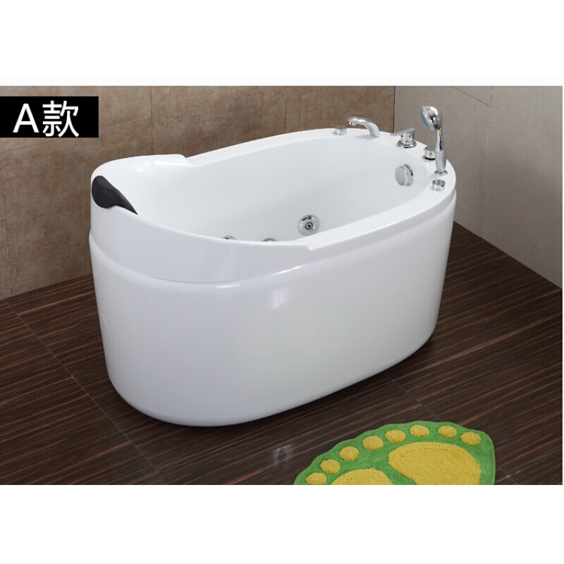 小户型深泡坐式浴缸独立式家用冲浪按摩迷你卫生间浴盆Y_1 A款式(不带座)五件套 ≈1.2m