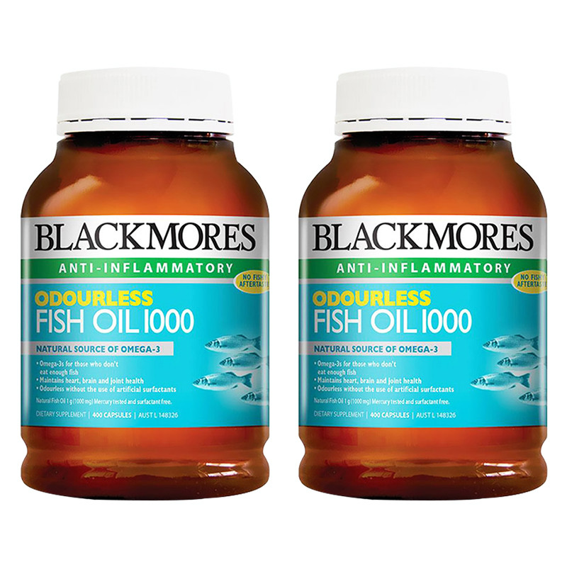 澳洲澳佳宝原装进口 Blackmores 欧米伽3 深海鱼油软胶囊无腥味400粒*2瓶装