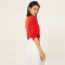 2018新款韩版针织套头宽松纯色短袖T恤显瘦针织打底衫 M 大红