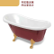浴缸1.5亚克力浴缸珠光独立式家用小户型欧式浴盆贵妃浴室人家浴缸单人 1.7- 805Z珠光板内缸红底金脚不