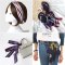 趣涉家居春秋季窄丝巾女领巾丝带带腰带百搭围巾飘带长条包装饰创意简约生活日用装饰配饰缝_3 波点黑色