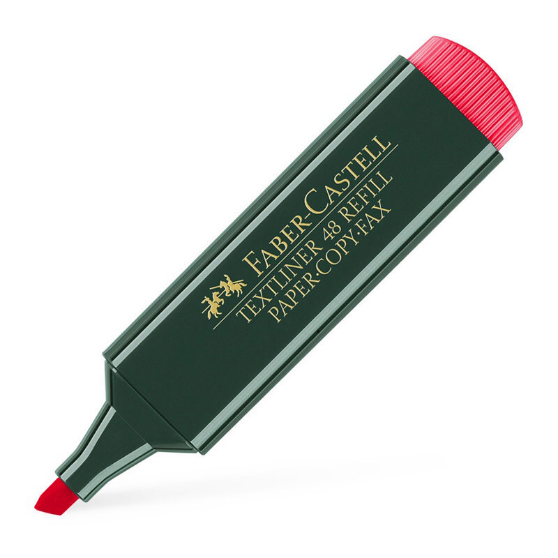 辉柏嘉（Faber-castell）1548荧光笔 彩色记号笔办公用品醒目笔 1盒10支装 红色