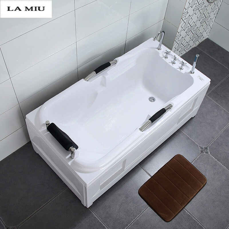 浴缸家用亚克力独立式按摩恒温加热冲浪1.2-1.7米小户型 右裙五件套浴缸（双裙边） ≈1.2m