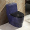 彩色马桶家用创意坐便器欧式防臭虹吸陶瓷节水厕座便器 蓝宝石 350mm