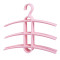 晒衣架5只装鱼骨型居家衣橱3层防滑塑料衣服挂衣晾晒衣服挂架粉色5个_6 玫红色