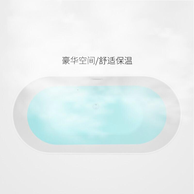 独立式浴缸亚克力家用大浴缸白色浴盆浴池_0 ≈1.7M AT-96880尺寸：1770x800X600