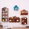 货架置物架多层储物易壁挂墙壁收纳小书柜实木单个展示创意格子_1_7 巧克力色