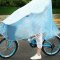 雨衣自行车单人男女成人电动车骑行透明学生单车雨批生活日用晴雨用具雨披雨衣_1 不可拆卸单面罩--雪花蓝