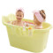 小孩子成年人女士新生大童浴盆1.2沐浴桶初生两个人洗澡桶孩子 灰带盖升级款1.5米内