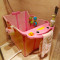 抖音同款2洗澡桶浴盆0-15岁折叠中大童可坐躺泡澡桶3沐浴桶枚红色粉色+转转乐+花洒 清新绿绿色