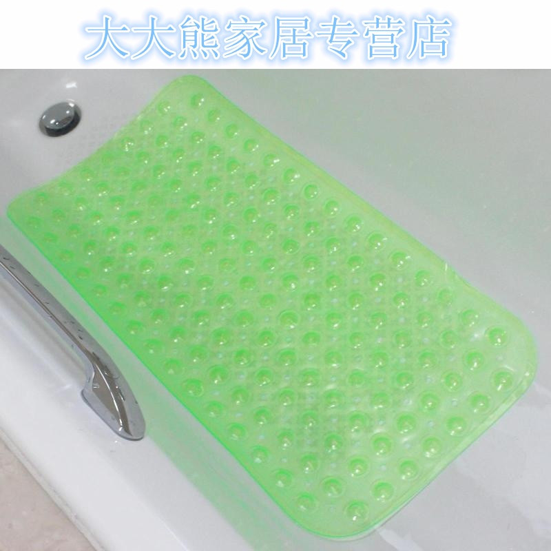 浴室防滑垫透明大吸盘PVC淋浴房地垫酒店家用卫生间无味浴缸脚垫_4 绿色