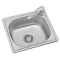 加厚304不锈钢水大小单厨房洗菜盆洗碗池洗手盆处理单盘_7 37X31厚0.7带龙头和下水器