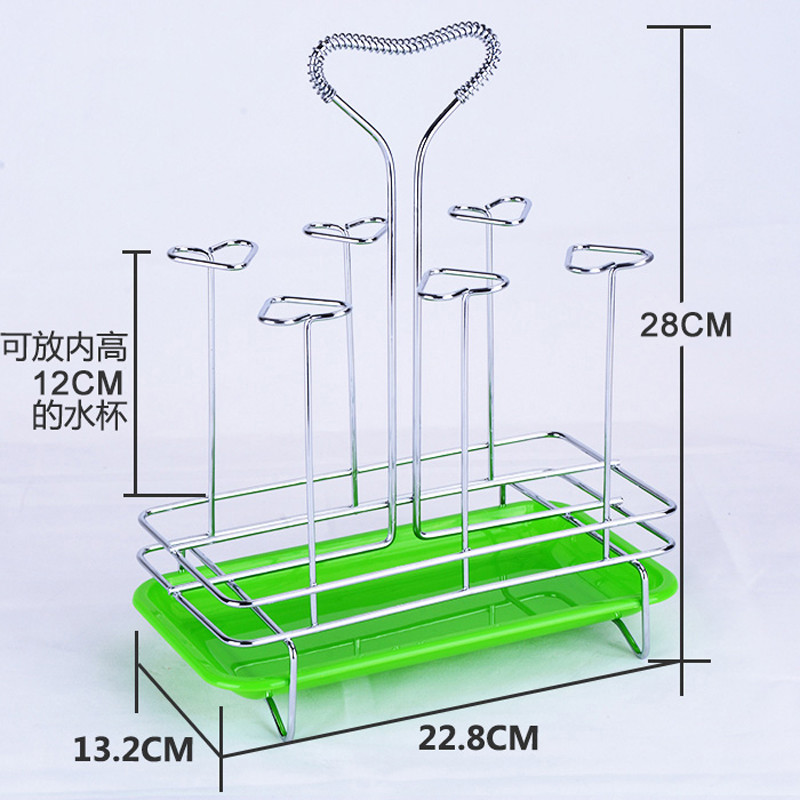 杯架晾酒杯架杯架水杯挂架创意沥水杯子架玻璃水杯茶杯倒挂架简约_9 方型心心水杯架绿色