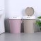 弹盖式垃圾桶创意客厅卧室塑料垃圾篓家用厨房卫生间大号带盖纸篓_18 中号粉色