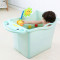 婴儿浴盆宝宝浴缸游泳儿童洗澡桶可折叠小孩沐浴桶可坐大号泡澡桶 粉色