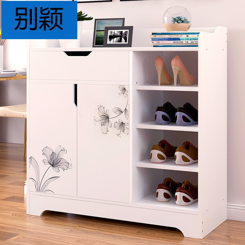 别颖简易鞋柜玄关柜经济型柜子储物柜鞋架简约现代厅柜多功能收纳柜 80cm一抽欣欣向荣
