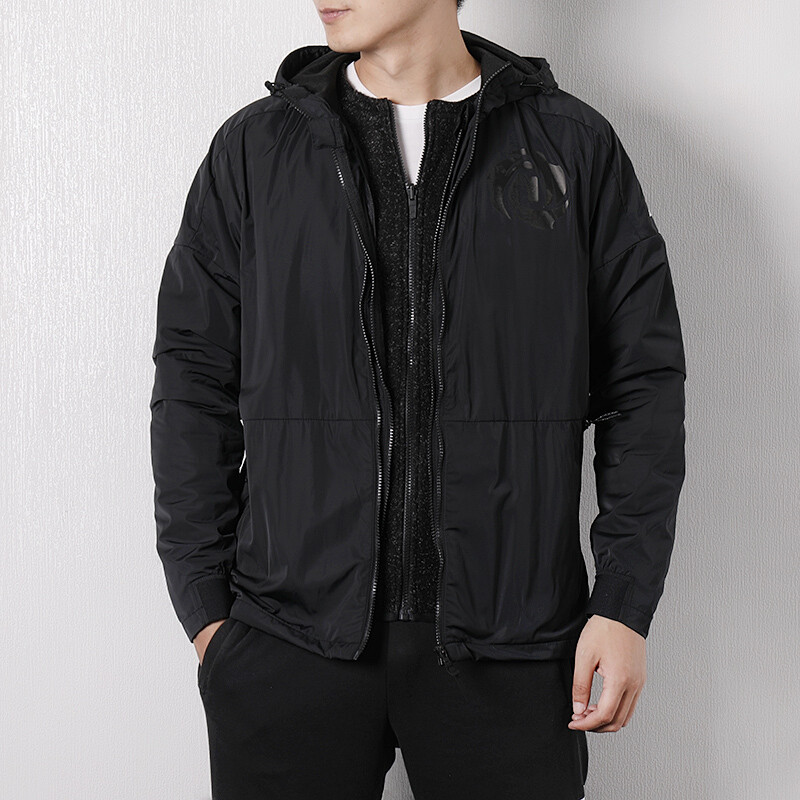 adidas阿迪达斯男装 2018秋冬新款运动休闲舒适保暖夹克针织外套DX9971 XL DX9971