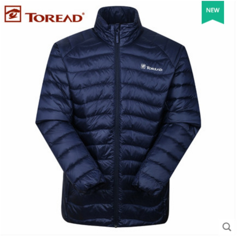 探路者（TOREAD）户外运动冬季男女防风保暖超轻白鸭绒羽绒服HADF91085/HADF92086 S HADF91085-C03X/藏蓝（男）